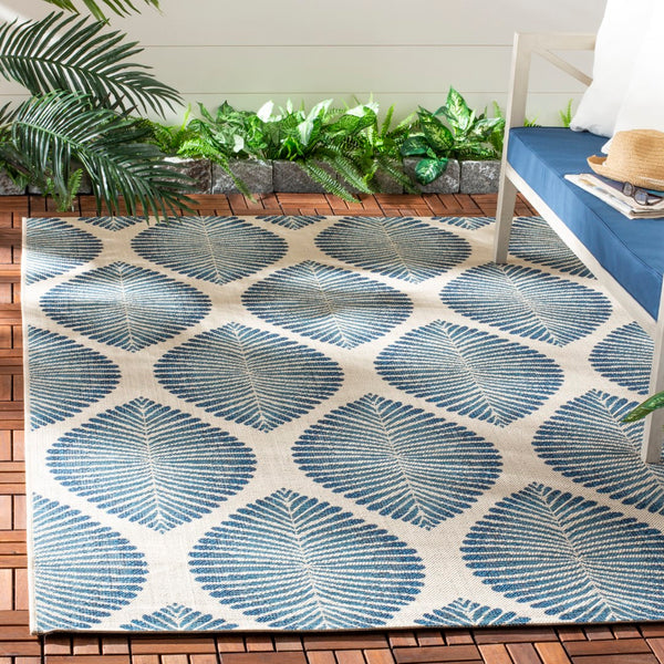 Safavieh Abstract Leaf Power Loomed 85.4% Polypropylene/10.4% Polyester/4.2% Latex Outdoor Rug CY7504-25812-7SQ