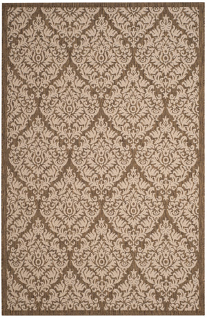 Courtyard 8067 Outdoor Power Loomed 85.4% Polypropylene - 10.4% Polyester - 4.2% Latex Rug in Brown, Beige 5ft-3in x 7ft-7in