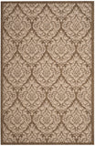 Courtyard 8067 Outdoor Power Loomed 85.4% Polypropylene - 10.4% Polyester - 4.2% Latex Rug in Brown, Beige 5ft-3in x 7ft-7in