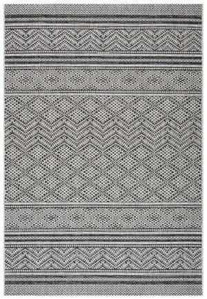 Courtyard  Outdoor Power Loomed 85.4% Polypropylene, 10.4% Polyester, 4.2% Latex Rug Black / Grey