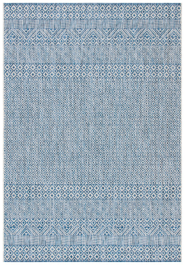 Courtyard  Outdoor Power Loomed 85.4% Polypropylene, 10.4% Polyester, 4.2% Latex Rug Grey / Blue