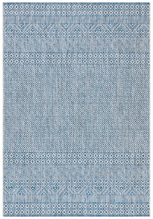 Courtyard  Outdoor Power Loomed 85.4% Polypropylene, 10.4% Polyester, 4.2% Latex Rug Grey / Blue