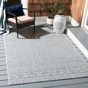 Courtyard  Outdoor Power Loomed 85.4% Polypropylene, 10.4% Polyester, 4.2% Latex Rug Blue / Navy