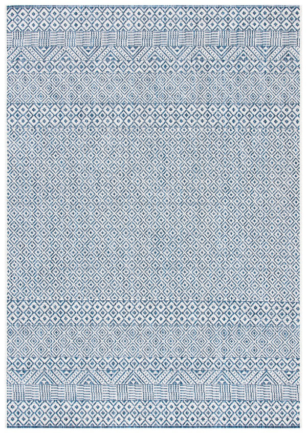 Courtyard  Outdoor Power Loomed 85.4% Polypropylene, 10.4% Polyester, 4.2% Latex Rug Blue / Navy