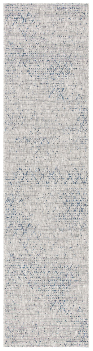 Courtyard 8000 Indoor/Outdoor Power Loomed 85.4% Polypropylene - 10.4% Polyester - 4.2% Latex Rug in Grey, Navy 8ft x 10ft