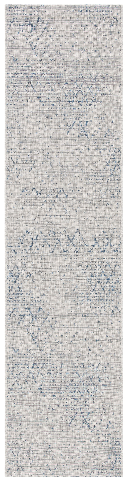 Courtyard 8000 Indoor/Outdoor Power Loomed 85.4% Polypropylene - 10.4% Polyester - 4.2% Latex Rug in Grey, Navy 8ft x 10ft