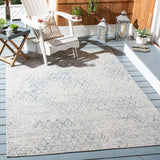 Courtyard 8000 Indoor/Outdoor Power Loomed 85.4% Polypropylene - 10.4% Polyester - 4.2% Latex Rug in Grey, Navy 8ft x 10ft