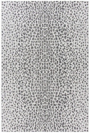 Courtyard 8000 Indoor/Outdoor Power Loomed 85.4% Polypropylene, 10.4% Polyester, 4.2% Latex Rug Grey / Black