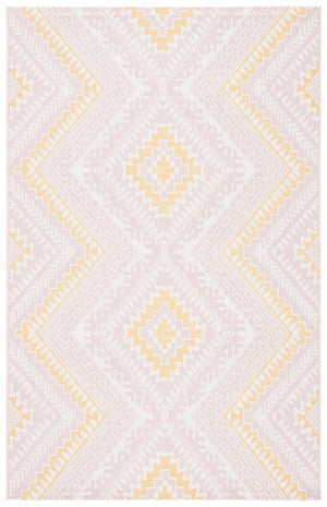 Courtyard 8000 Indoor/Outdoor Power Loomed 85.4% Polypropylene, 10.4% Polyester, 4.2% Latex Rug Pink / Gold