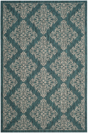 Courtyard 8765 Outdoor Power Loomed 85.4% Polypropylene - 10.4% Polyester - 4.2% Latex Rug in Blue, Grey 8ft x 11ft