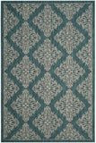Courtyard 8765 Outdoor Power Loomed 85.4% Polypropylene - 10.4% Polyester - 4.2% Latex Rug in Blue, Grey 8ft x 11ft