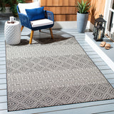 Courtyard  Outdoor Power Loomed 85.4% Polypropylene, 10.4% Polyester, 4.2% Latex Rug Black / Grey