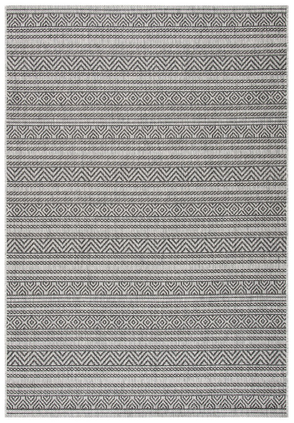 Courtyard  Outdoor Power Loomed 85.4% Polypropylene, 10.4% Polyester, 4.2% Latex Rug Black / Grey