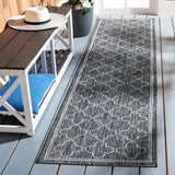 Courtyard 8000 Indoor/Outdoor Power Loomed 85.4% Polypropylene - 10.4% Polyester - 4.2% Latex Rug in Black, Grey 8ft x 10ft