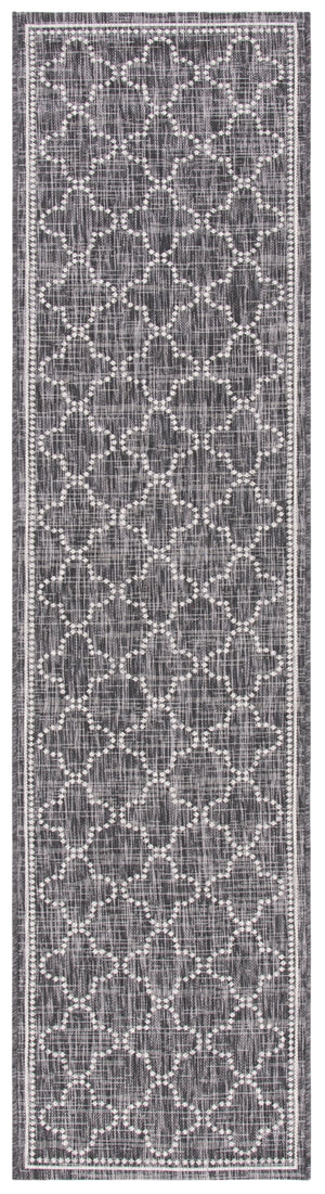 Courtyard 8000 Indoor/Outdoor Power Loomed 85.4% Polypropylene - 10.4% Polyester - 4.2% Latex Rug in Black, Grey 8ft x 10ft