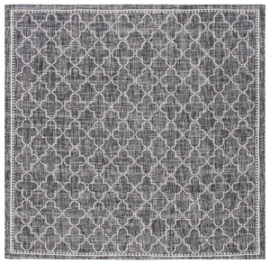Courtyard 8000 Indoor/Outdoor Power Loomed 85.4% Polypropylene - 10.4% Polyester - 4.2% Latex Rug in Black, Grey 8ft x 10ft