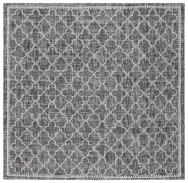 Courtyard 8000 Indoor/Outdoor Power Loomed 85.4% Polypropylene - 10.4% Polyester - 4.2% Latex Rug in Black, Grey 8ft x 10ft