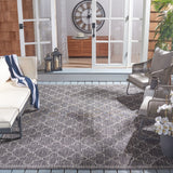 Courtyard 8000 Indoor/Outdoor Power Loomed 85.4% Polypropylene - 10.4% Polyester - 4.2% Latex Rug in Black, Grey 8ft x 10ft