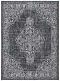 Courtyard 8000 Indoor/Outdoor Power Loomed 85.4% Polypropylene - 10.4% Polyester - 4.2% Latex Rug in Black, Grey 8ft x 10ft