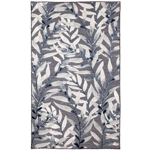 Trans-Ocean Liora Manne Canyon Vines Casual Indoor/Outdoor Power Loomed 87% Polypropylene/13% Polyester Rug Charcoal 7'8" x 9'10"