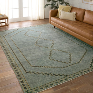 Jaipur Living Cyprus Paphos CYP01 Hand Knotted Handmade Indoor Persian Knot 3/25 Southwestern Rug Blue 10' x 14'