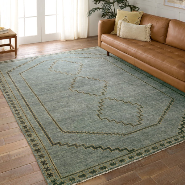 Jaipur Living Cyprus Paphos CYP01 Hand Knotted Handmade Indoor Persian Knot 3/25 Southwestern Rug Blue 10' x 14'