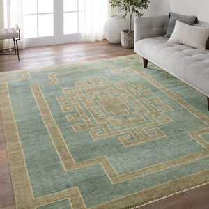 Jaipur Living Cyprus Kyrenia CYP05 Hand Knotted Handmade Indoor Persian Knot 3/25 Southwestern Rug Blue 10' x 14'