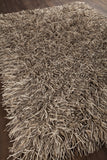 Chandra Rugs Cyrah 100% Wool Hand-Woven Contemporary Shag Rug Taupe/Tan/Ivory 9' x 13'