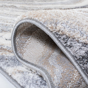 Cyrus Shag 124 Shag & Flokati Power Loomed Polpropylene + Polyester Shrink Rug Ivory / Grey