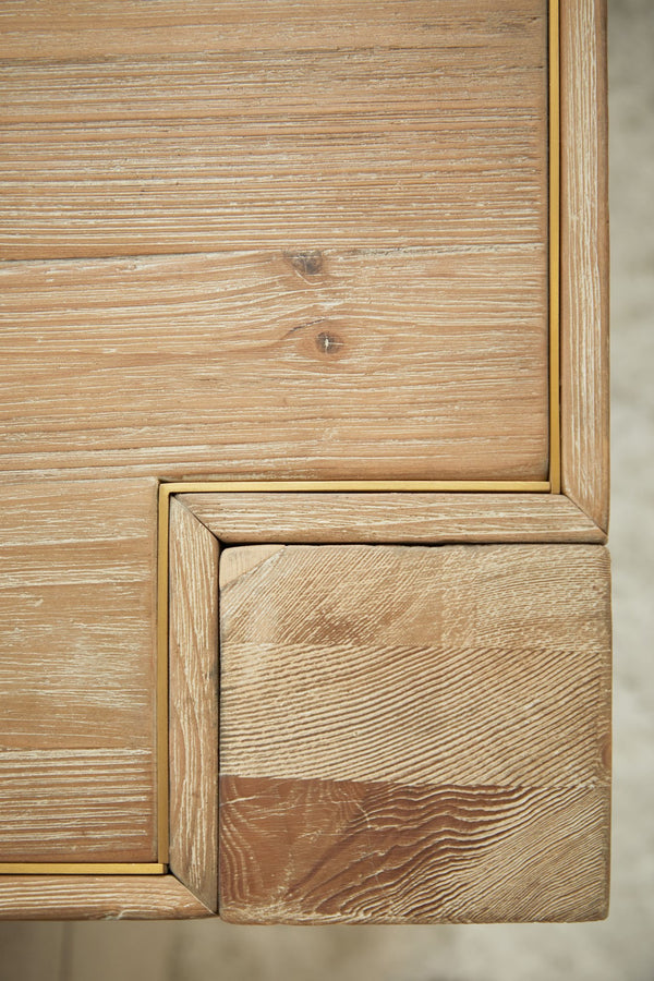 Essentials for Living Bella Antique Canal Extension Dining Table 8039.SGRY-PNE/BGLD