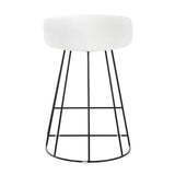 Canary Upholstered Fixed-Height Counter Stool in Black Steel and White Velvet by LumiSource - Set of 2