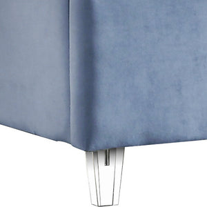 Candace Acrylic / Engineered Wood / Velvet Contemporary Sky Blue Velvet Full Bed - 59" W x 81" D x 65" H