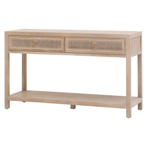 Essentials for Living Bella Antique Cane 2-Drawer Entry Console 8088.SGRY-OAK/CN