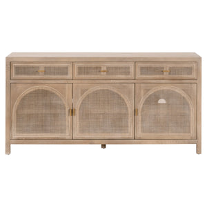 Essentials for Living Bella Antique Cane Media Sideboard 8087.SGRY-OAK/CN