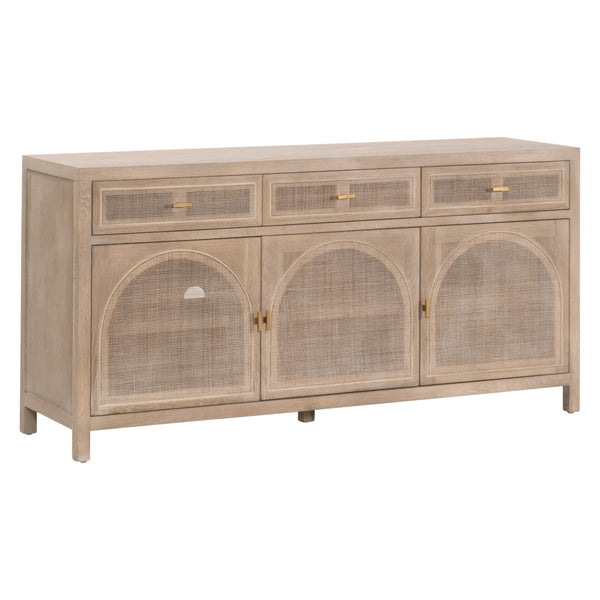 Essentials for Living Bella Antique Cane Media Sideboard 8087.SGRY-OAK/CN