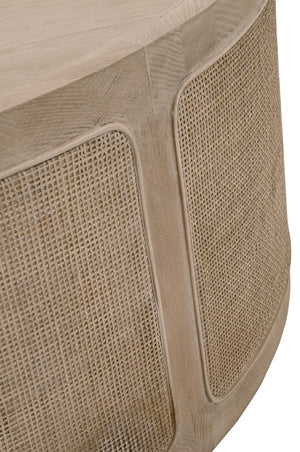 Essentials for Living Bella Antique Cane Coffee Table 8091.SGRY-OAK/CN