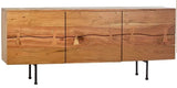 Rhett 78" Acacia Wood Sideboard, Natural Medium Brown and Steel Legs