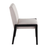 Carmen Contemporary Chair in Black Wood and Beige Fabric by LumiSource - Set of 2