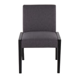 Carmen Contemporary Chair in Black Wood and Grey Fabric by LumiSource - Set of 2
