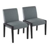 Carmen Contemporary Chair in Black Wood and Teal Fabric by LumiSource - Set of 2