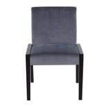 Carmen Contemporary Chair in Black Wood and Crushed Blue Velvet by LumiSource - Set of 2