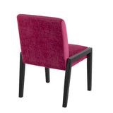 Carmen Contemporary Chair in Black Wood and Crushed Hot Pink Velvet by LumiSource - Set of 2