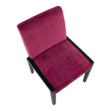 Carmen Contemporary Chair in Black Wood and Crushed Hot Pink Velvet by LumiSource - Set of 2
