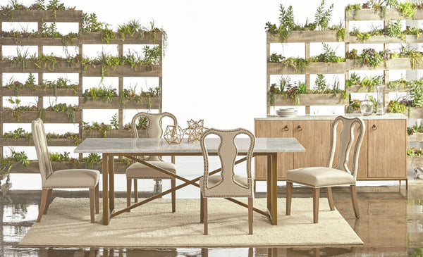 Essentials for Living Traditions Carrera Dining Table 6098.BGLD/WHT