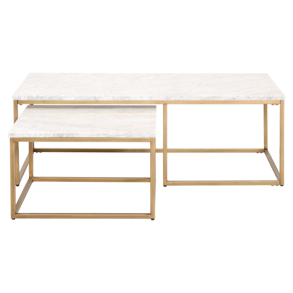 Essentials for Living Traditions Carrera Nesting Coffee Table 6100.BGLD/WHT