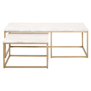 Essentials for Living Traditions Carrera Nesting Coffee Table 6100.BGLD/WHT