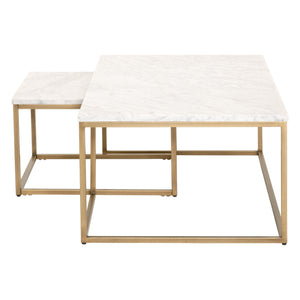 Essentials for Living Traditions Carrera Nesting Coffee Table 6100.BGLD/WHT