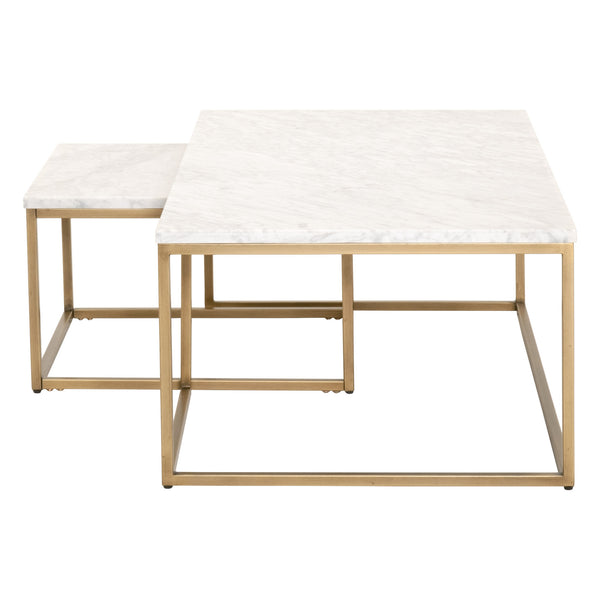 Essentials for Living Traditions Carrera Nesting Coffee Table 6100.BGLD/WHT