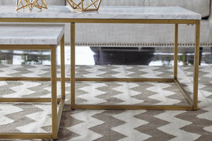 Essentials for Living Traditions Carrera Nesting Coffee Table 6100.BGLD/WHT