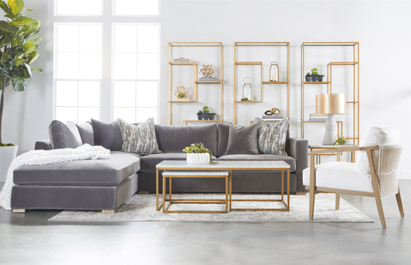 Essentials for Living Traditions Carrera Nesting Coffee Table 6100.BGLD/WHT